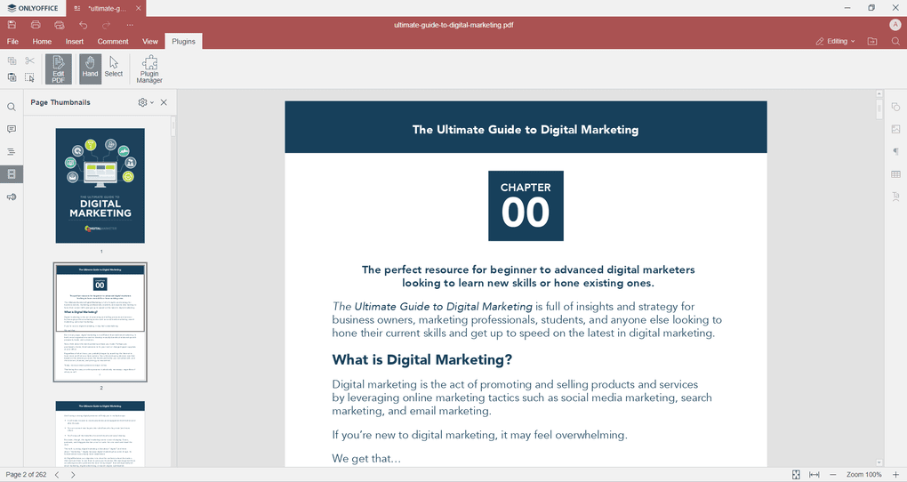 onlyoffice is good for organizing your pdf files
