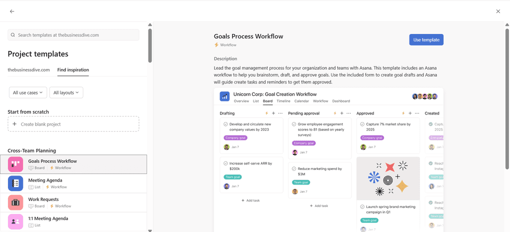 you can create projects with Asana Intelligence 