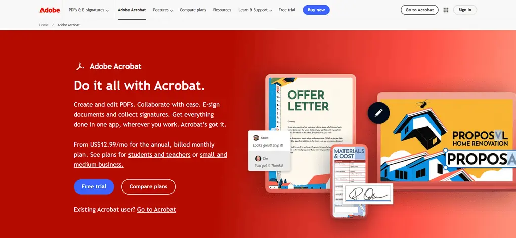 Adobe Acrobat pricing