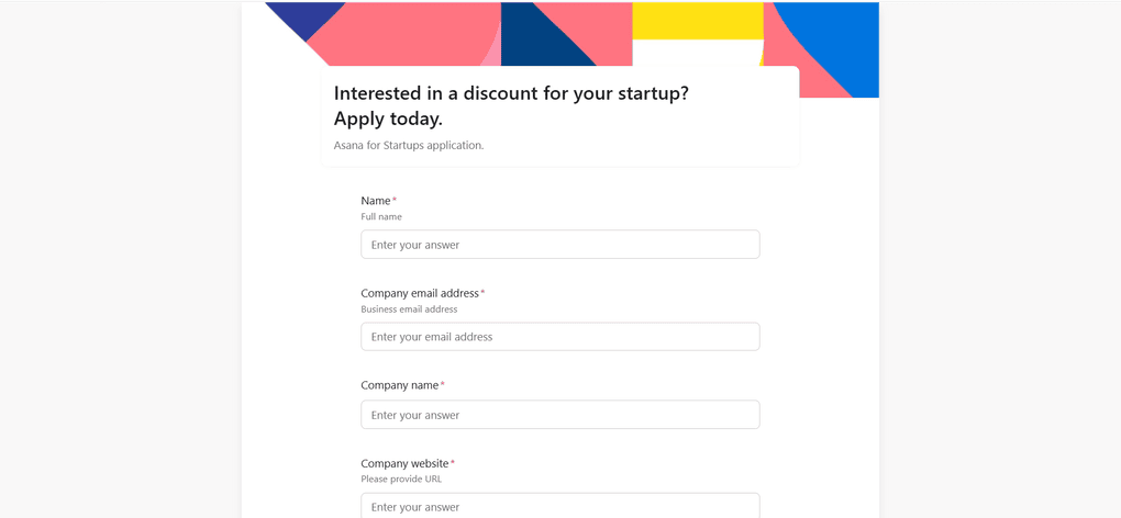 Asana offers discounts for startups