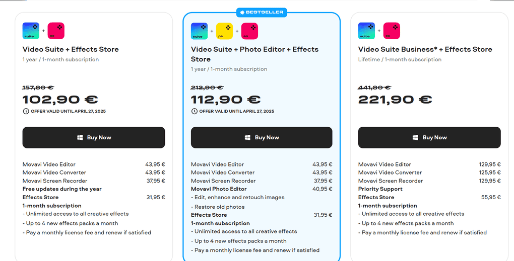 Movavi review - pricing