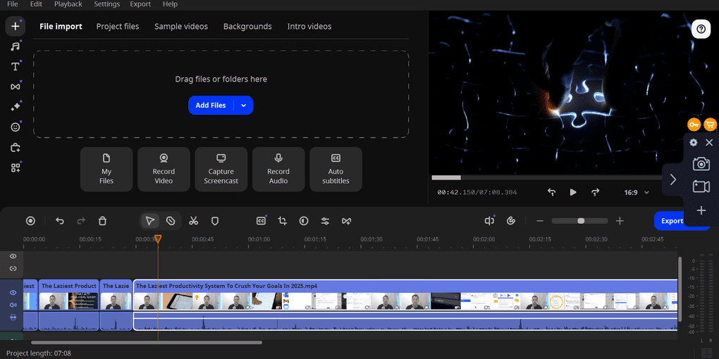 Movavi video editor feature