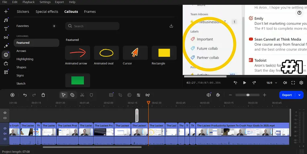 Movavi's callouts crucial for many video projects