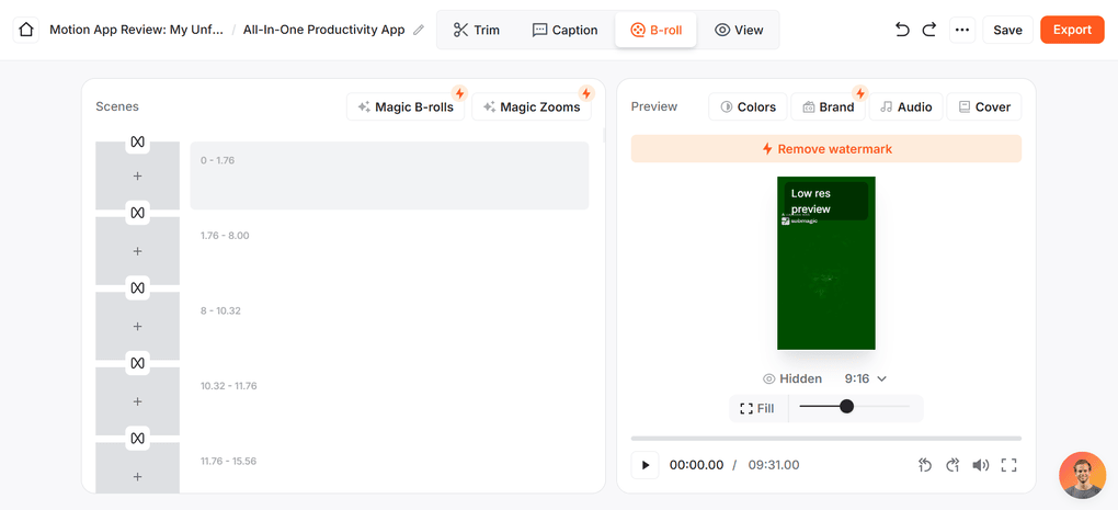 Submagic B rolls feature