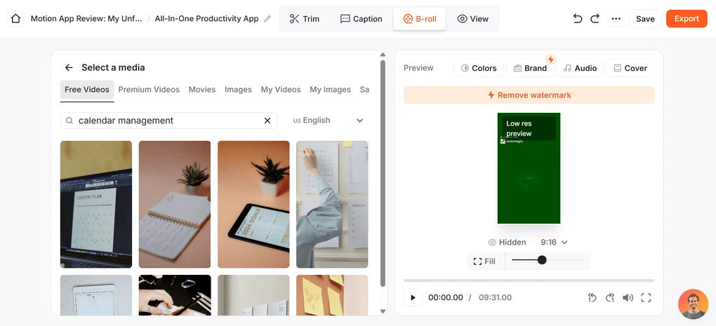 Submagic has stock footage
