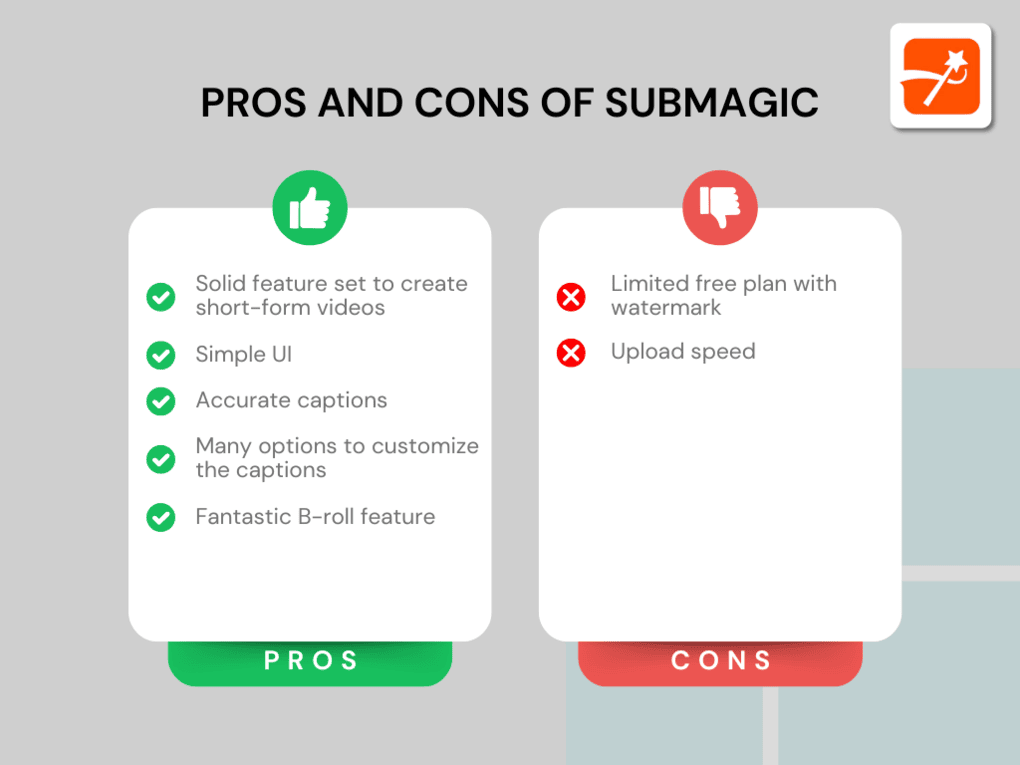 Submagic's pros and cons