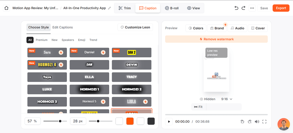 you can Customize captions