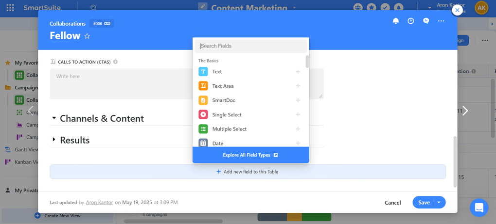 Custom fields by SmartSuite