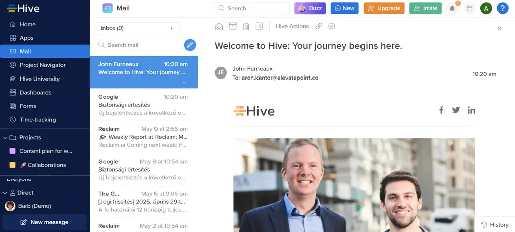 Hive inbox tool
