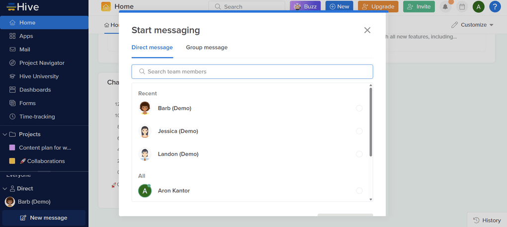 Hive instant messaging tool