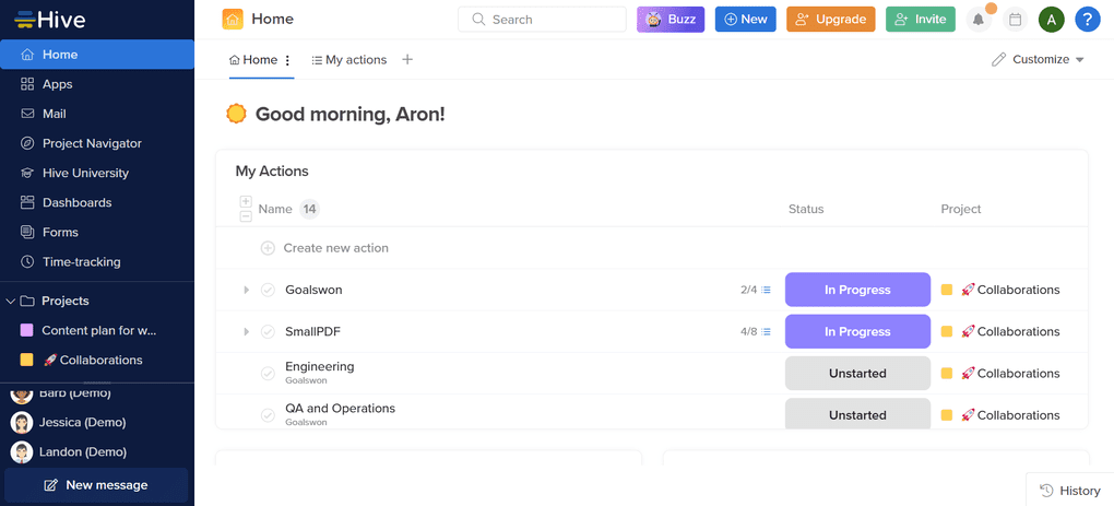 Hive is a platform to manage projects