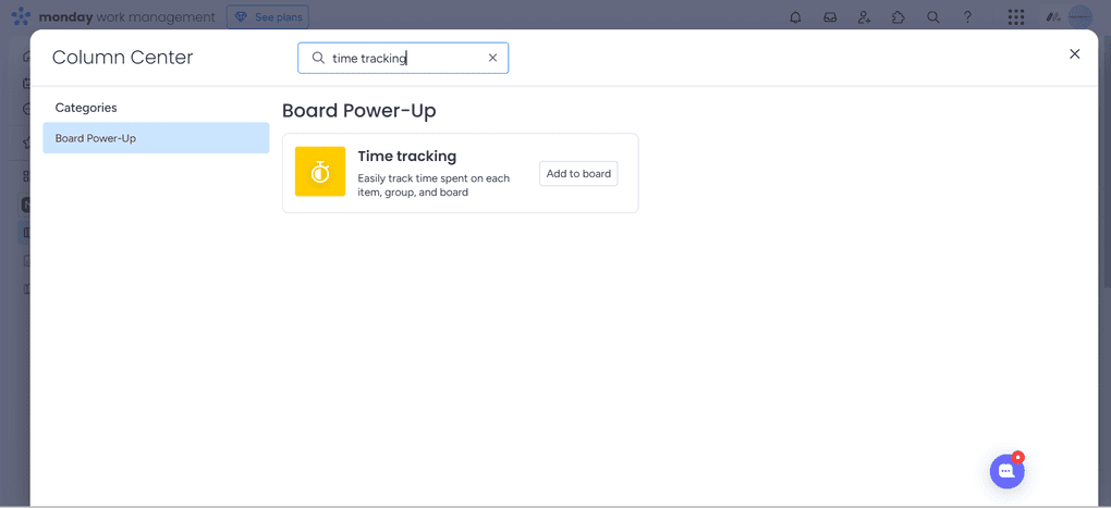Monday.com time tracking feature