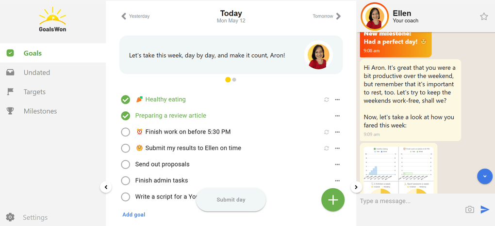 My coach helped me to create a positive psychology