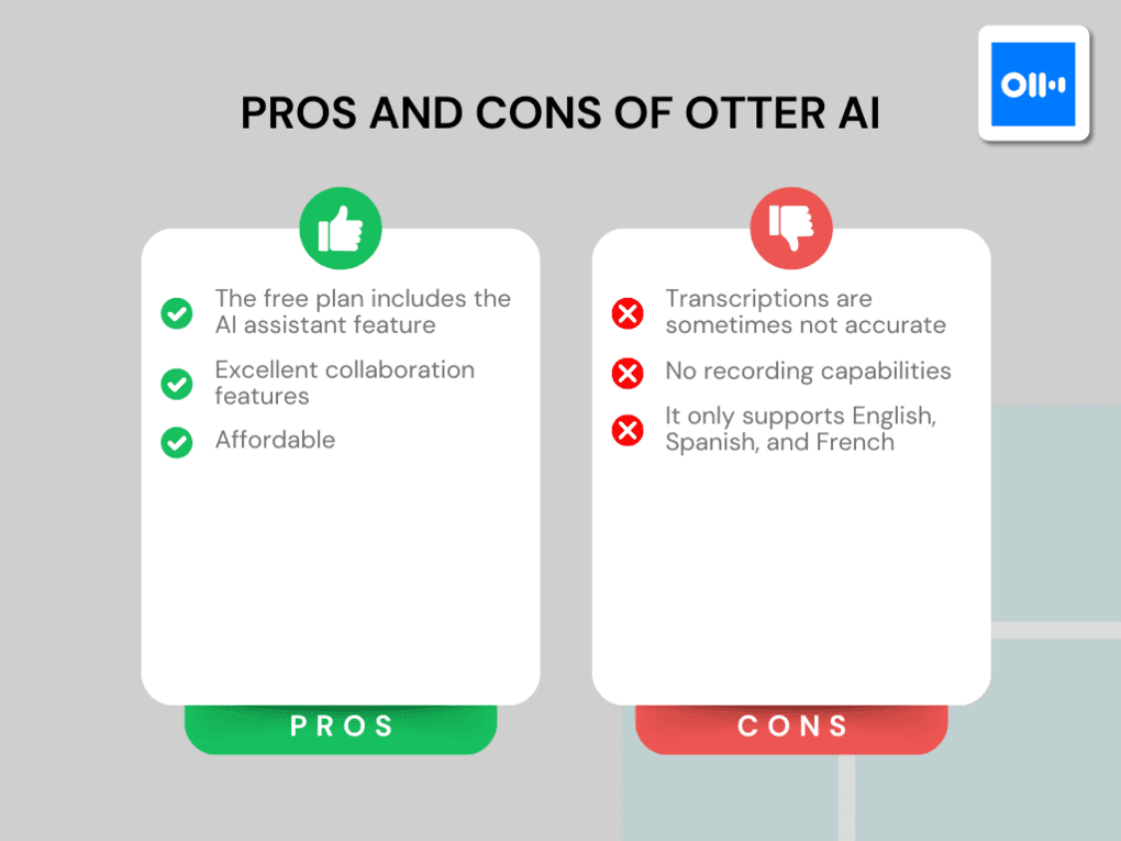 Pros and cons of Otter AI 