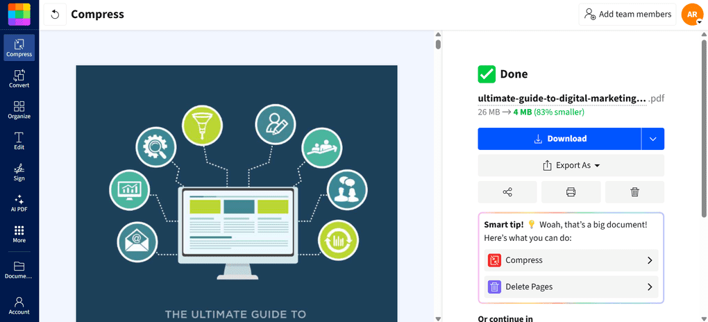 Smallpdf compress feature review