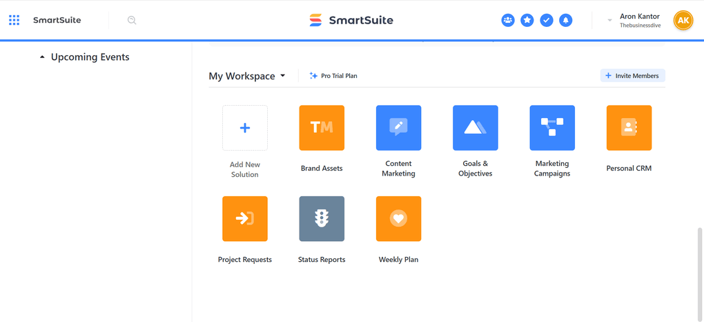 SmartSuite workspace feature