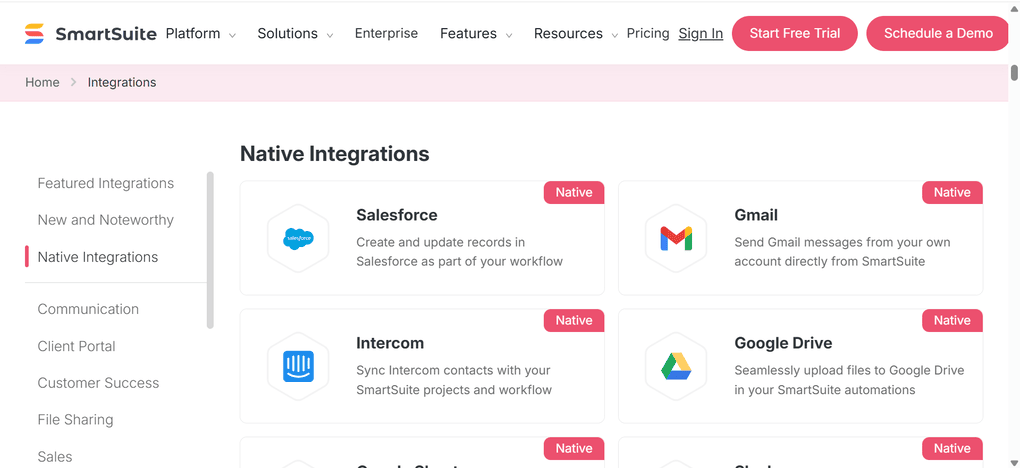 SmartSuite's integrations