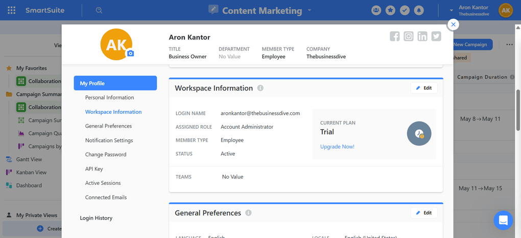 SmartSuite's permissions and roles