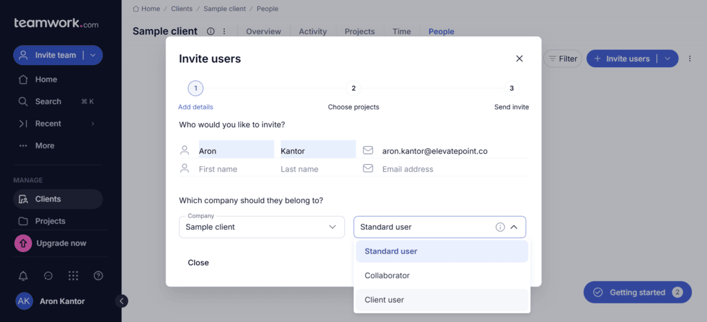 You can add client users with Teamwork.com