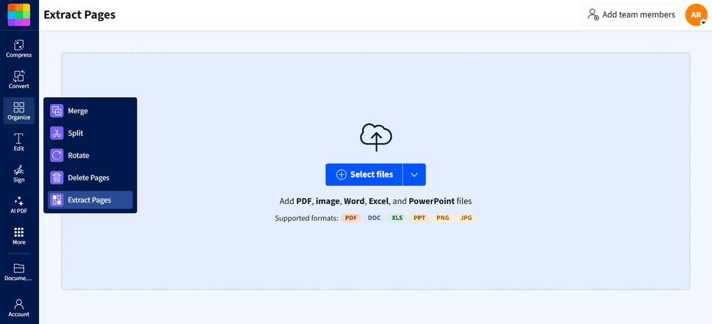 merging and splitting documents with Smallpdf
