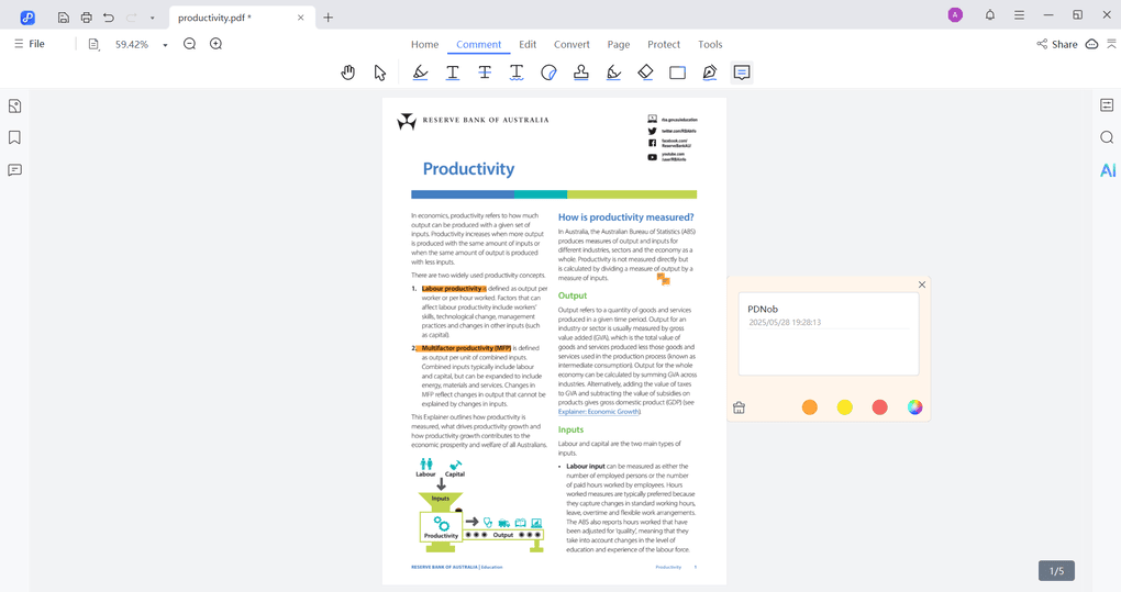 Annotating PDFs with PDNob