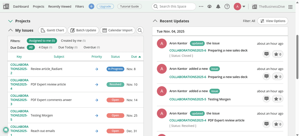 Backlog user interface (best ClickUp alternatives)