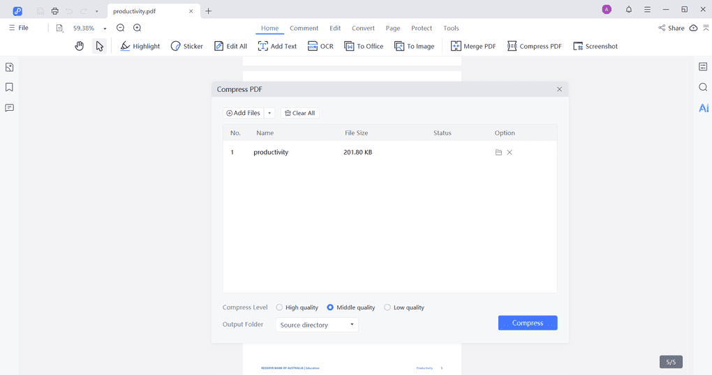 PdNob's PDF compress features