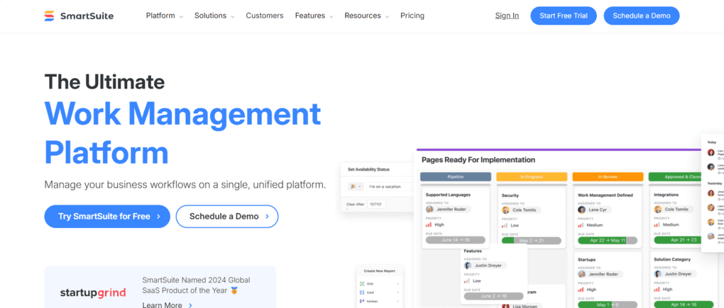 SmartSuite vs ClickUp