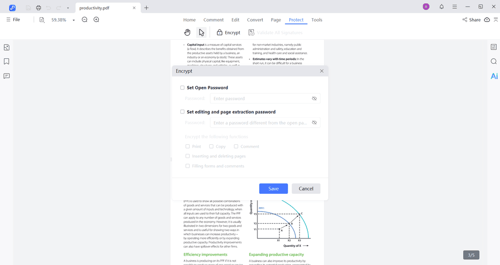 Tenorshare PDNob's PDF protection feature
