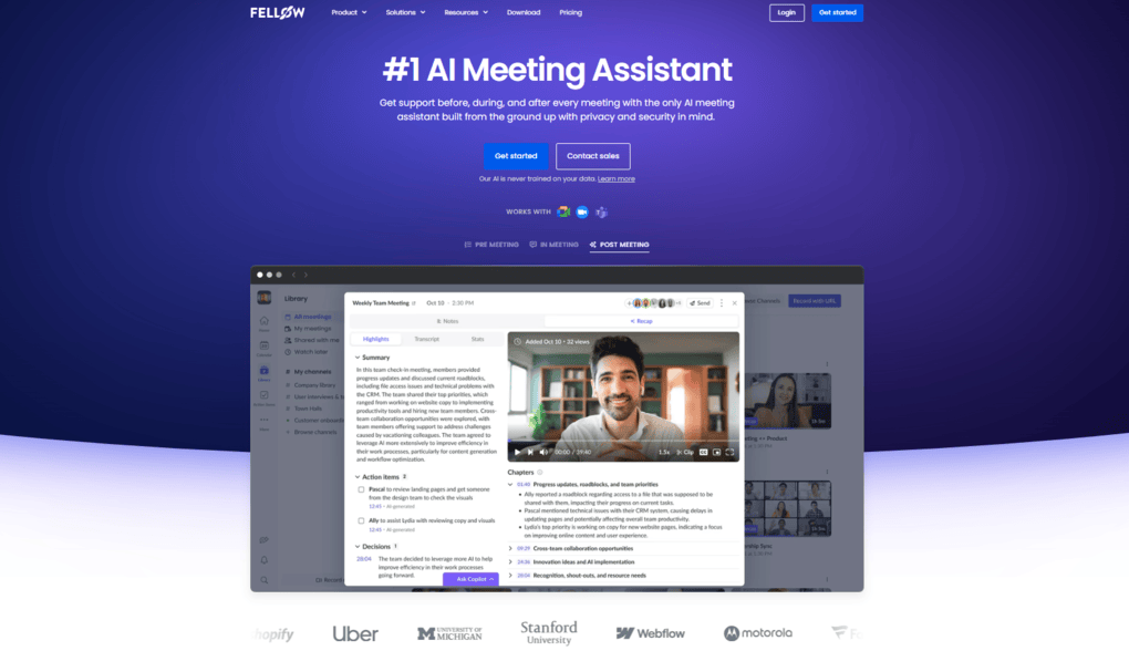 Best AI Note-Taker For Online Meetings _Fellow