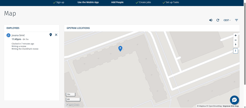 ClockShark GPS tracking feature 
