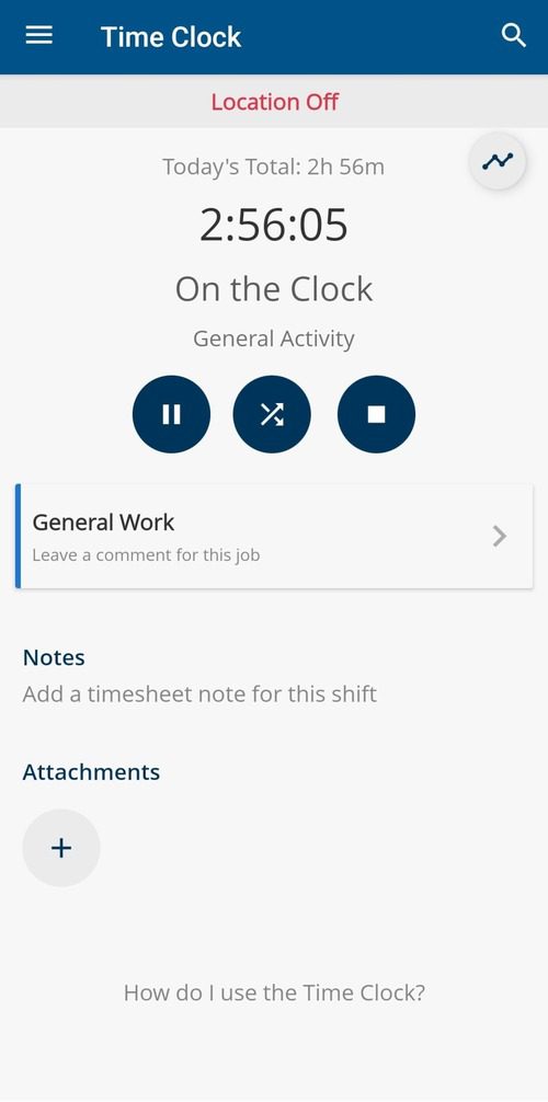 ClockShark's mobile app