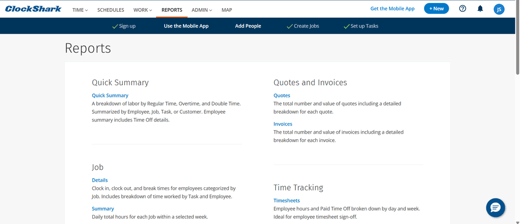 Clockshar has robust reporting tools
