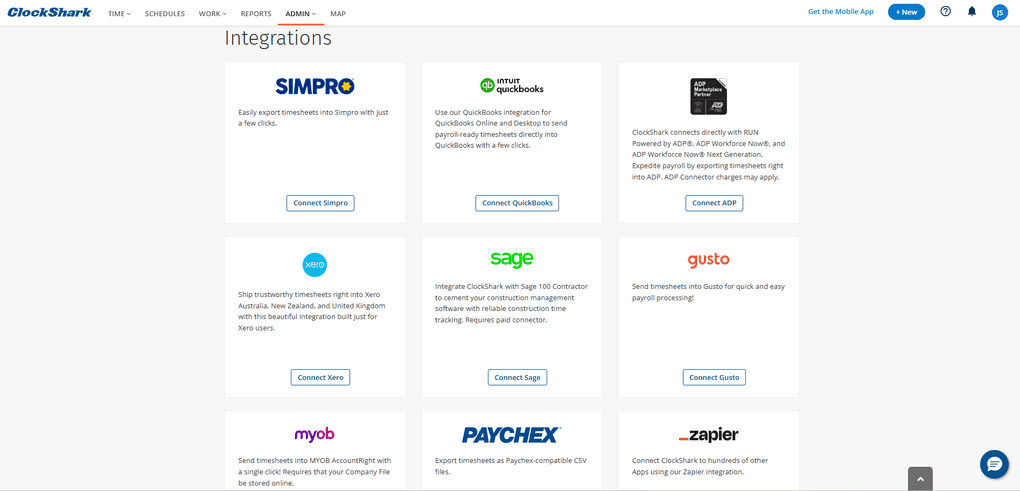 Clockshark integrations