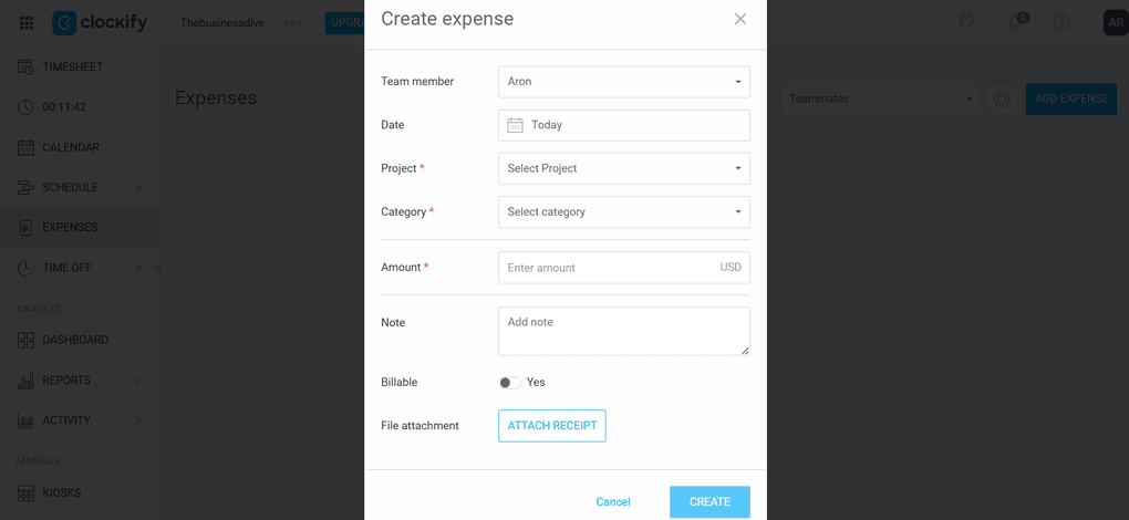 Clokify review_expense tracking