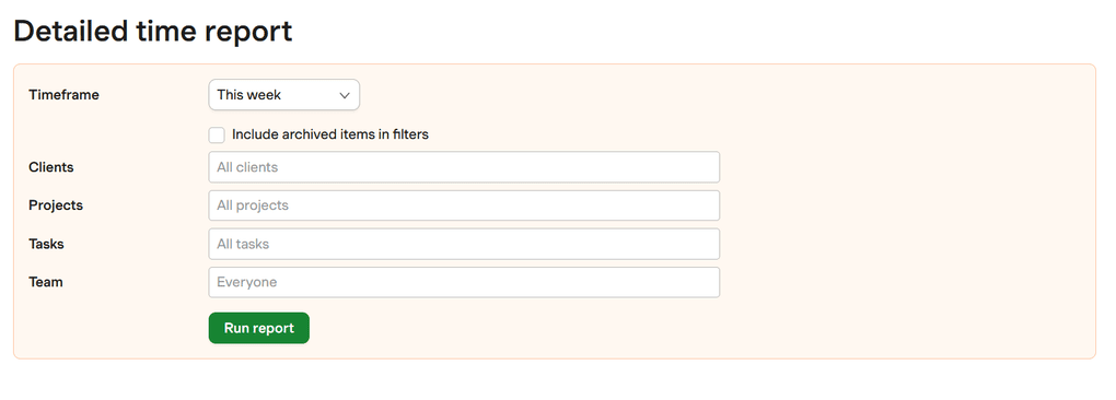 Harvest reporting features