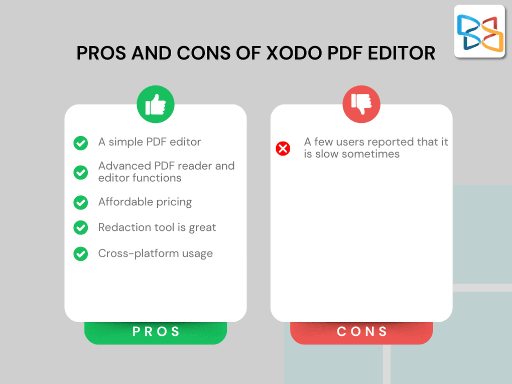 Pros and cons of Xodo PDF editor