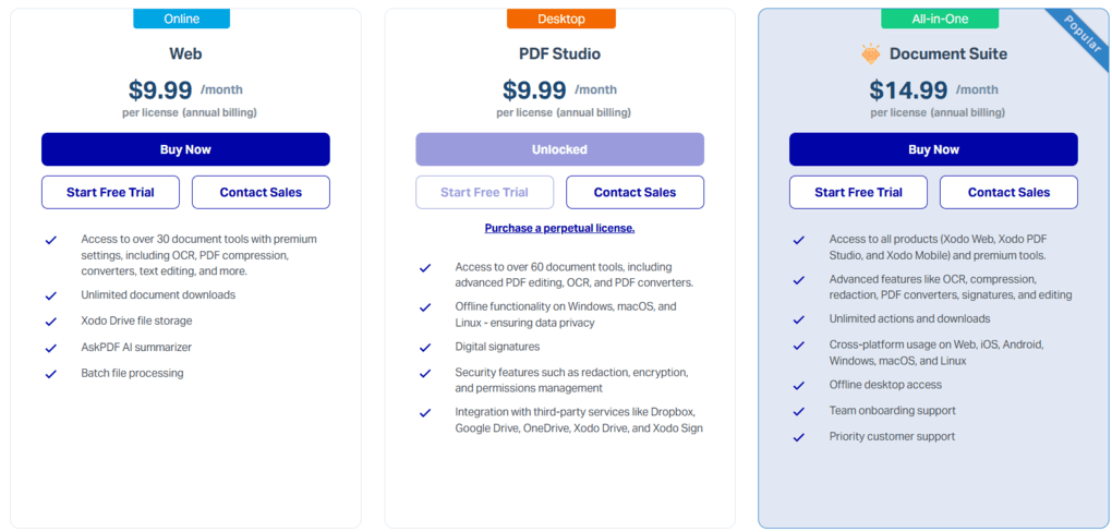 Xodo PDF Editor pricing