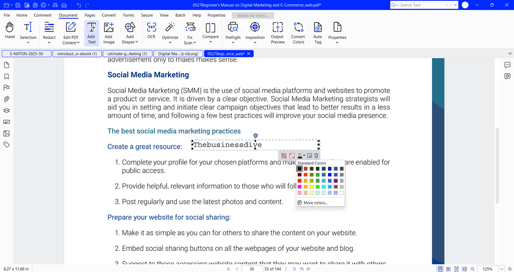 Xodo PDF Studio editor tools