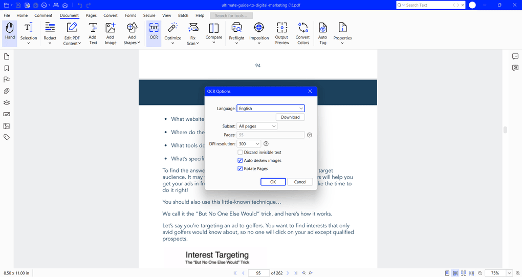 Xodo PDF Studio's OCR feature