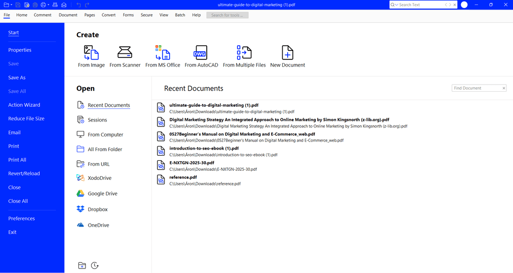 Xodo PDF Studio's user interface