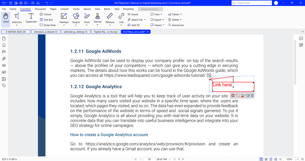Xodo PDF editor's annotation tools