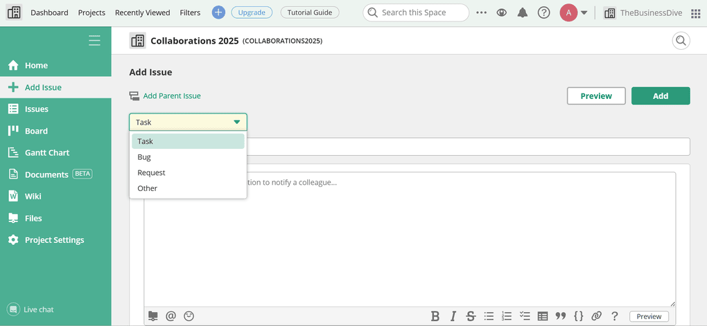 Backlog user interface