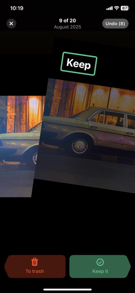 Clever Cleaner Swipe feature