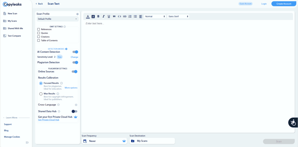 Copyleak detects AI generated text