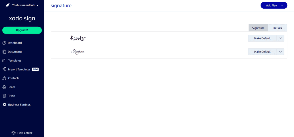 Creating signature with Xodo Sign