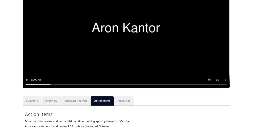 Equal Time action items feature test