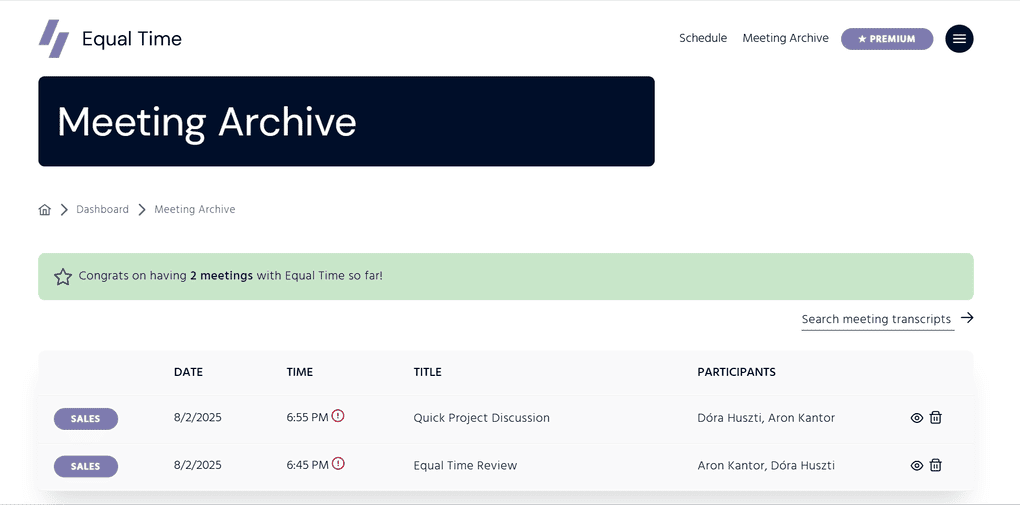 Equal Time has a meeting library
