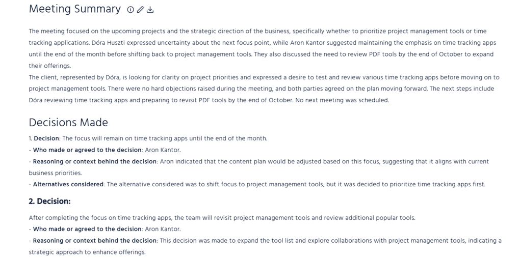 Equal Time meeting summary