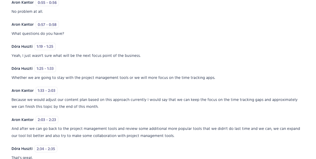 Equal time transcription feature